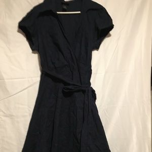 Elegant Navy Wrap Dress